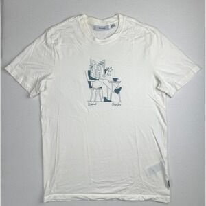 Only & Sons Graphic Tee Ivory Weekend Print Short Sleeve Men's M